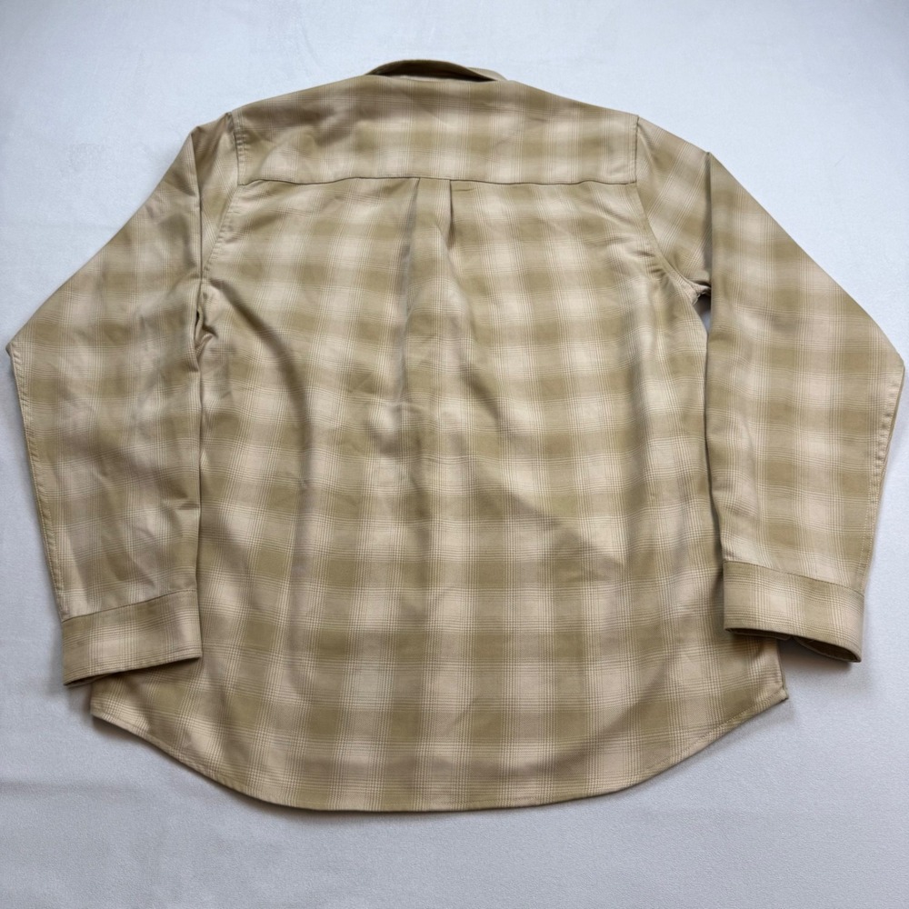 Dixxon Flannel Delmo's Prescott Tan Plaid D-Tech Long Sleeve Shirt Mens Large - Picture 7 of 8